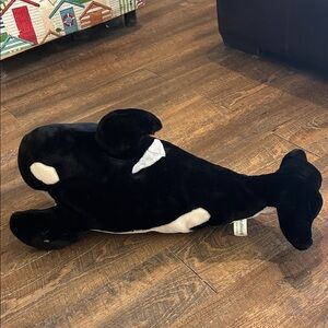 Sea World Shamu Killer Whale Plush 24 Inches Black White Stuffed Animal Orca